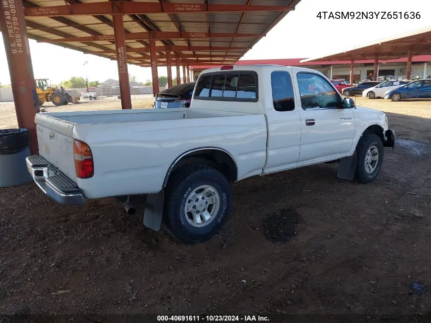 2000 Toyota Tacoma Prerunner VIN: 4TASM92N3YZ651636 Lot: 40691611