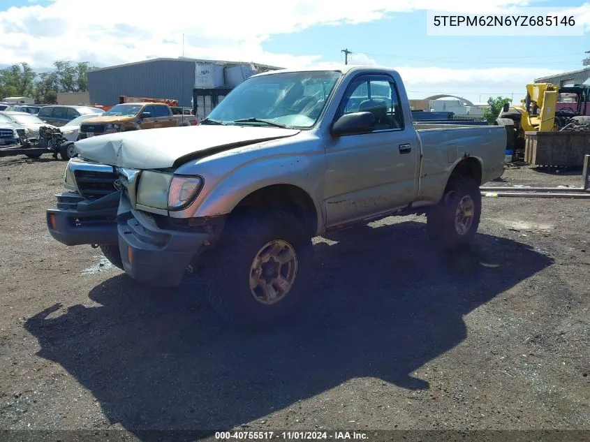 2000 Toyota Tacoma VIN: 5TEPM62N6YZ685146 Lot: 40755517