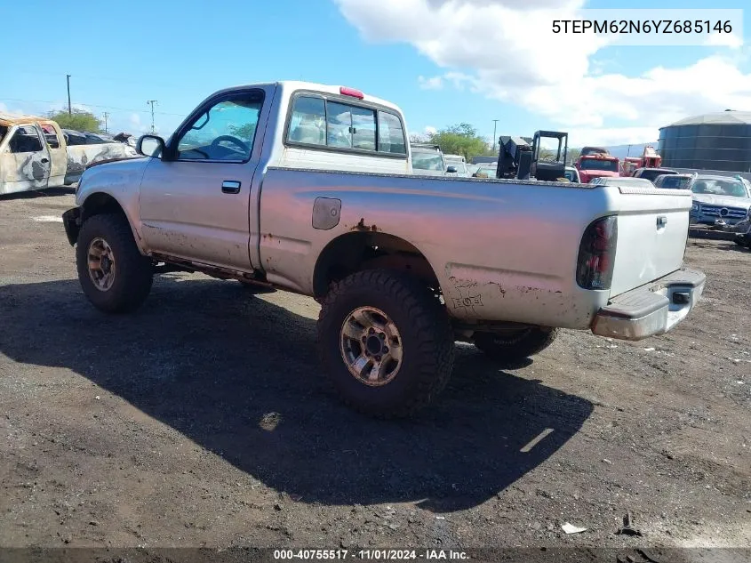 2000 Toyota Tacoma VIN: 5TEPM62N6YZ685146 Lot: 40755517