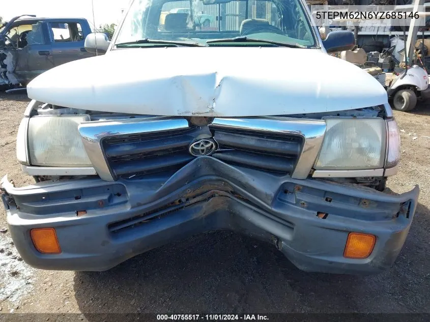 2000 Toyota Tacoma VIN: 5TEPM62N6YZ685146 Lot: 40755517