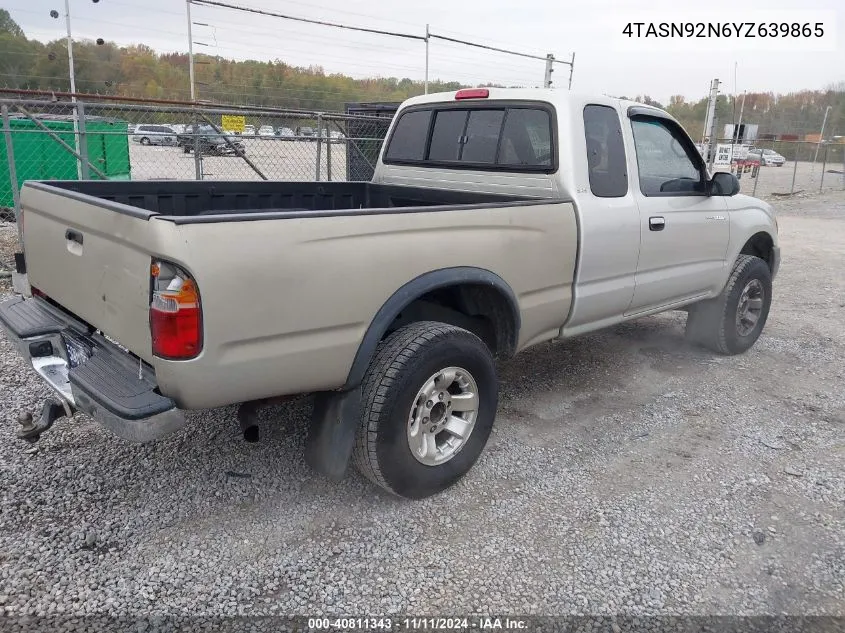 2000 Toyota Tacoma Prerunner V6 VIN: 4TASN92N6YZ639865 Lot: 40811343