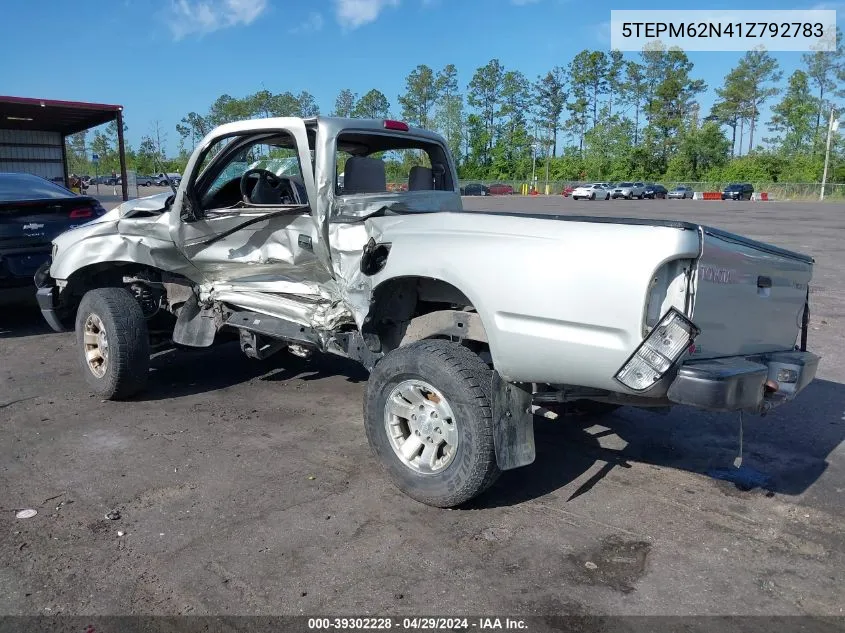 2001 Toyota Tacoma VIN: 5TEPM62N41Z792783 Lot: 39302228