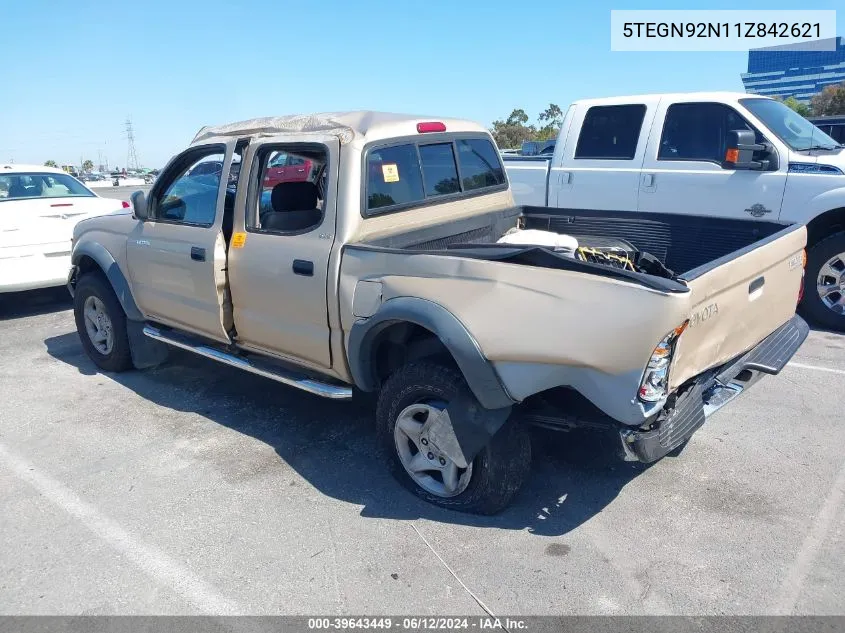 2001 Toyota Tacoma Prerunner V6 VIN: 5TEGN92N11Z842621 Lot: 39643449