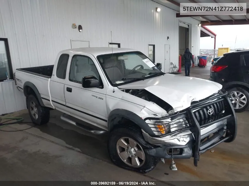 2001 Toyota Tacoma Base V6 VIN: 5TEWN72N41Z772418 Lot: 39692159