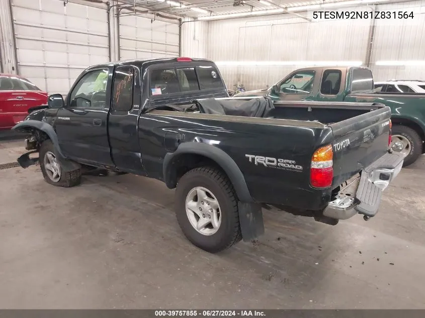 2001 Toyota Tacoma Prerunner VIN: 5TESM92N81Z831564 Lot: 39757855