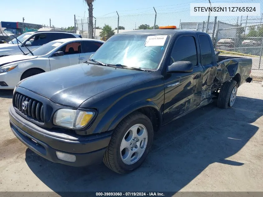 2001 Toyota Tacoma S-Runner VIN: 5TEVN52N11Z765524 Lot: 39893060