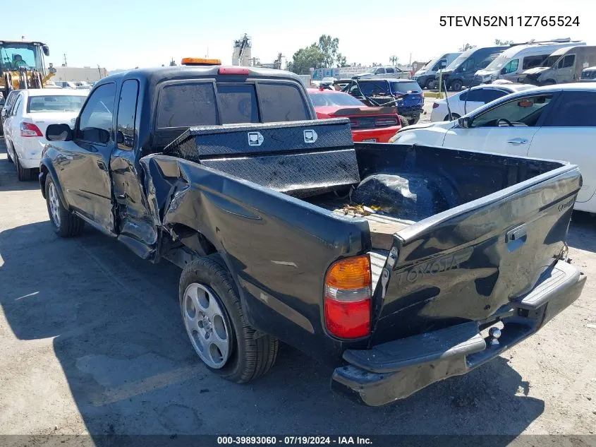 2001 Toyota Tacoma S-Runner VIN: 5TEVN52N11Z765524 Lot: 39893060