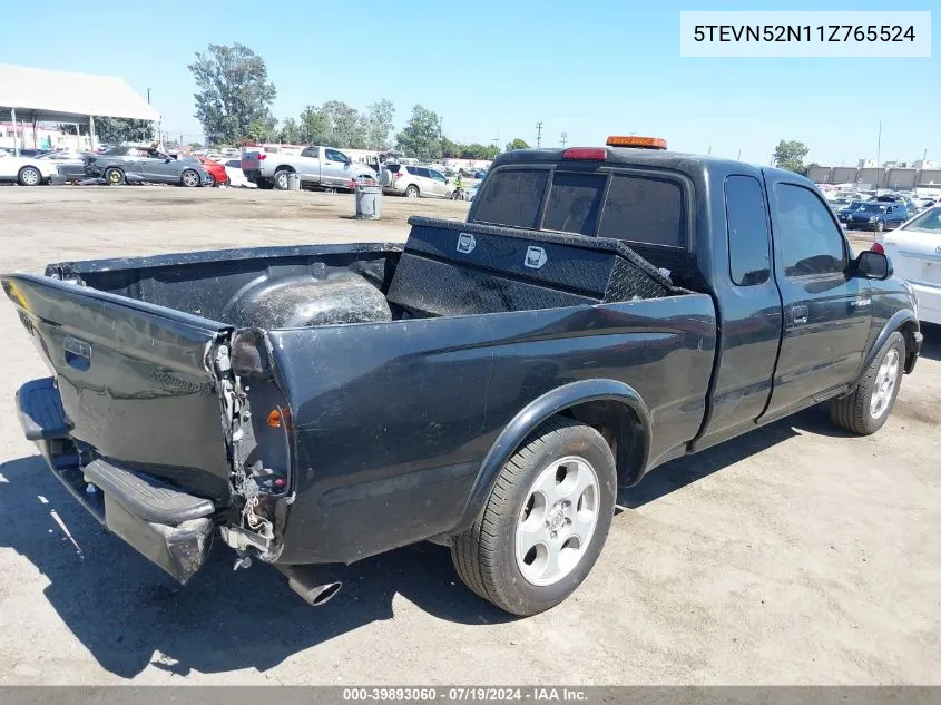 2001 Toyota Tacoma S-Runner VIN: 5TEVN52N11Z765524 Lot: 39893060