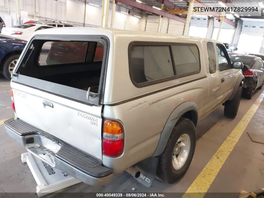 2001 Toyota Tacoma VIN: 5TEWM72N41Z829994 Lot: 40049339