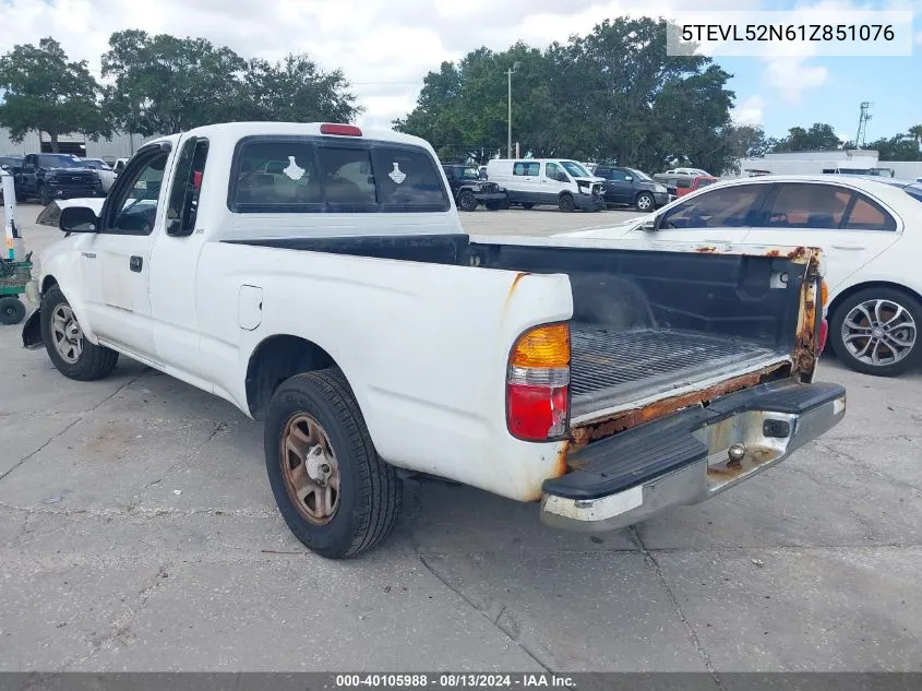 2001 Toyota Tacoma VIN: 5TEVL52N61Z851076 Lot: 40105988