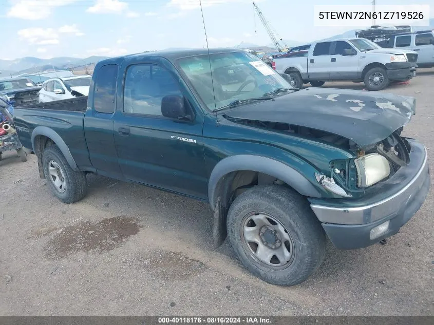 2001 Toyota Tacoma Base V6 VIN: 5TEWN72N61Z719526 Lot: 40118176