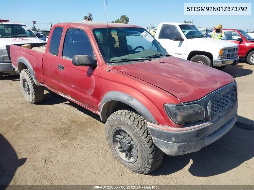 2001 Toyota Tacoma Prerunner VIN: 5TESM92N01Z873792 Lot: 40122066