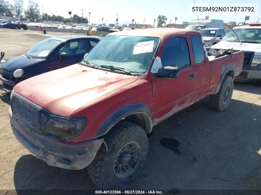 2001 Toyota Tacoma Prerunner VIN: 5TESM92N01Z873792 Lot: 40122066