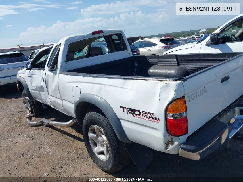 2001 Toyota Tacoma Prerunner V6 VIN: 5TESN92N11Z810911 Lot: 40122898