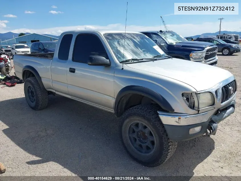 2001 Toyota Tacoma Xtracab Prerunner VIN: 5TESN92N91Z732412 Lot: 40154629