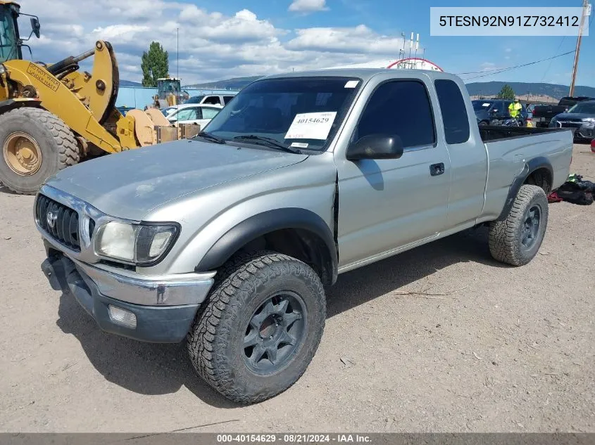 2001 Toyota Tacoma Xtracab Prerunner VIN: 5TESN92N91Z732412 Lot: 40154629