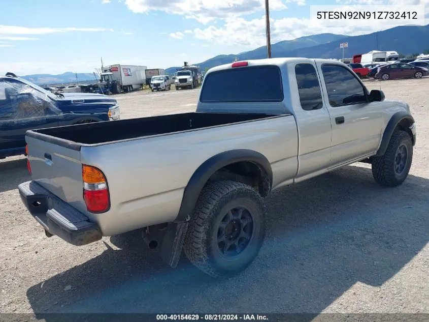 2001 Toyota Tacoma Xtracab Prerunner VIN: 5TESN92N91Z732412 Lot: 40154629