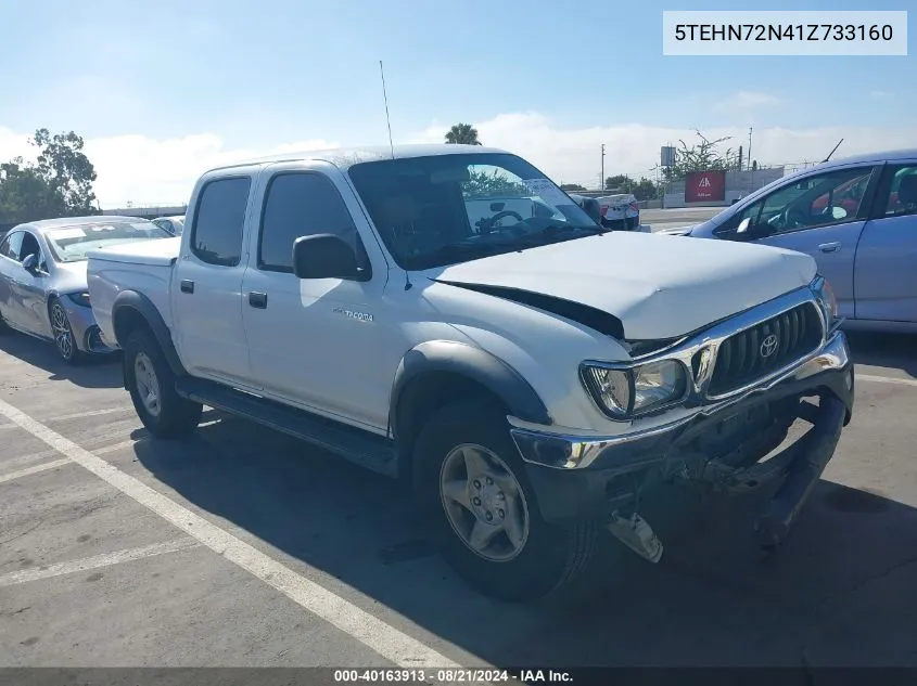 2001 Toyota Tacoma Double Cab VIN: 5TEHN72N41Z733160 Lot: 40163913