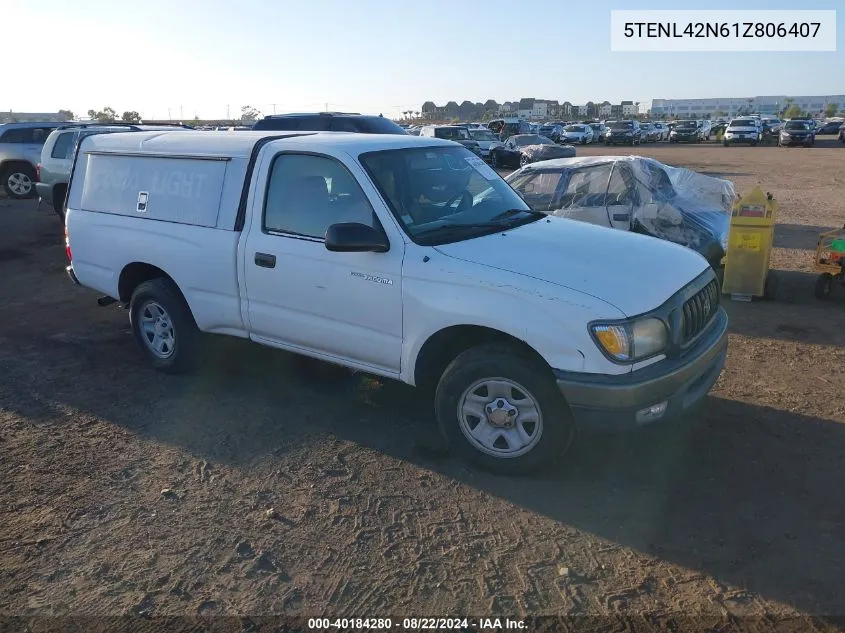 2001 Toyota Tacoma VIN: 5TENL42N61Z806407 Lot: 40184280