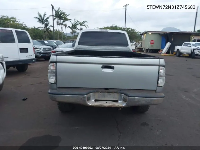 2001 Toyota Tacoma Base V6 VIN: 5TEWN72N31Z745680 Lot: 40199963