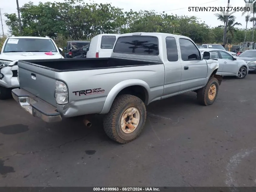 2001 Toyota Tacoma Base V6 VIN: 5TEWN72N31Z745680 Lot: 40199963