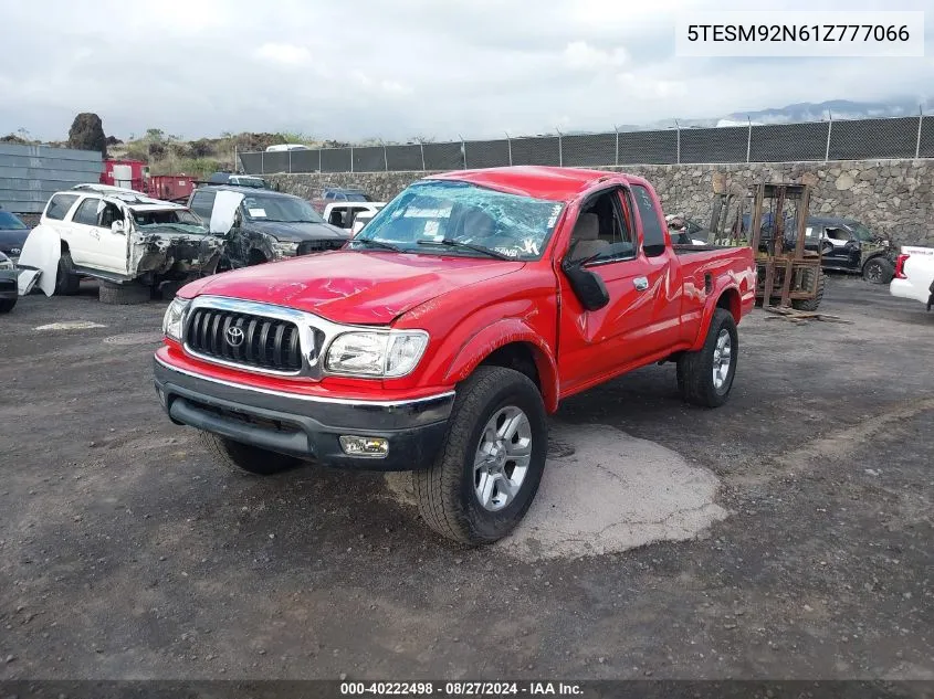 2001 Toyota Tacoma Prerunner VIN: 5TESM92N61Z777066 Lot: 40222498