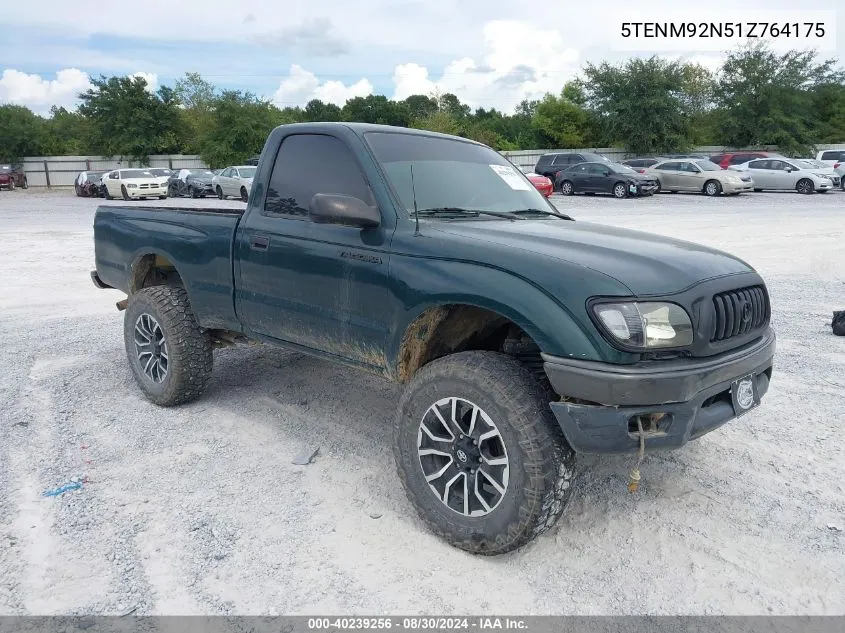 2001 Toyota Tacoma Prerunner VIN: 5TENM92N51Z764175 Lot: 40239256