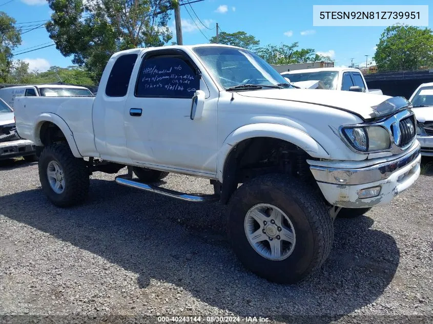 5TESN92N81Z739951 2001 Toyota Tacoma Prerunner V6