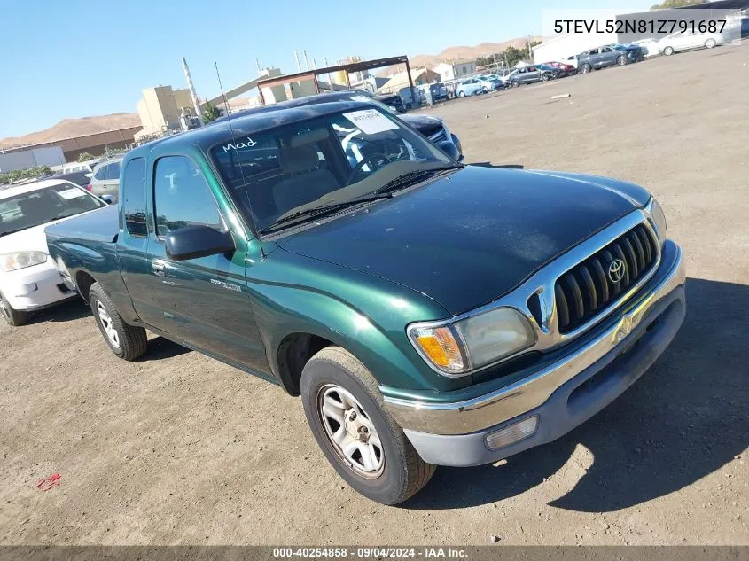 2001 Toyota Tacoma Xtracab VIN: 5TEVL52N81Z791687 Lot: 40254858