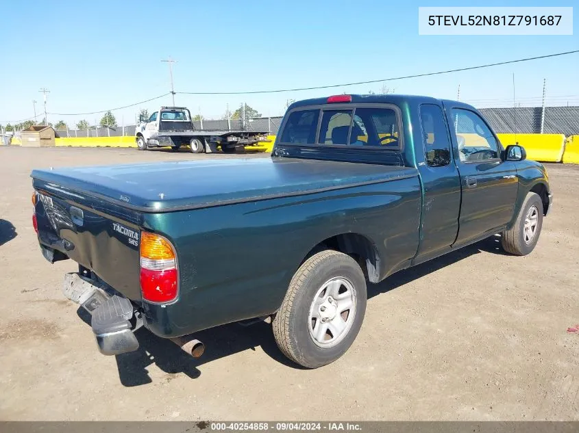 2001 Toyota Tacoma Xtracab VIN: 5TEVL52N81Z791687 Lot: 40254858