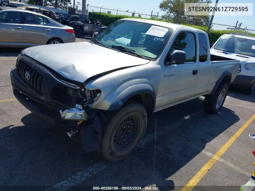 2001 Toyota Tacoma Prerunner V6 VIN: 5TESN92N61Z729595 Lot: 40256156