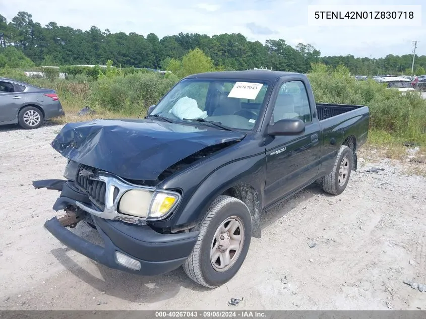 2001 Toyota Tacoma VIN: 5TENL42N01Z830718 Lot: 40267043