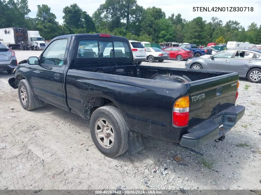 2001 Toyota Tacoma VIN: 5TENL42N01Z830718 Lot: 40267043