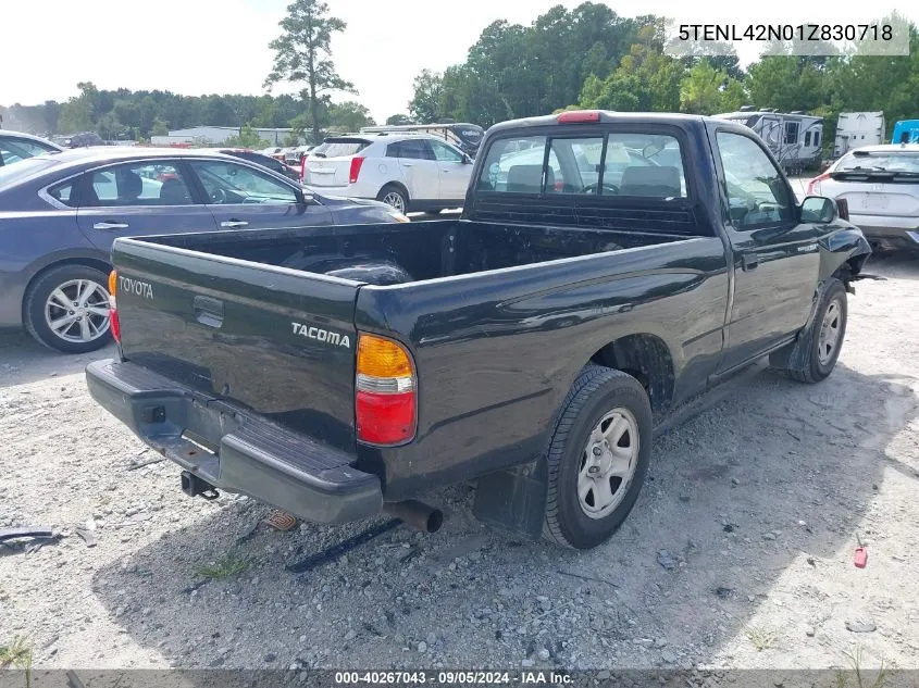 2001 Toyota Tacoma VIN: 5TENL42N01Z830718 Lot: 40267043