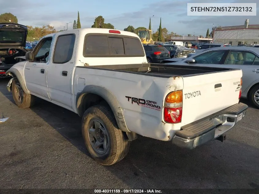 2001 Toyota Tacoma Base V6 VIN: 5TEHN72N51Z732132 Lot: 40311159