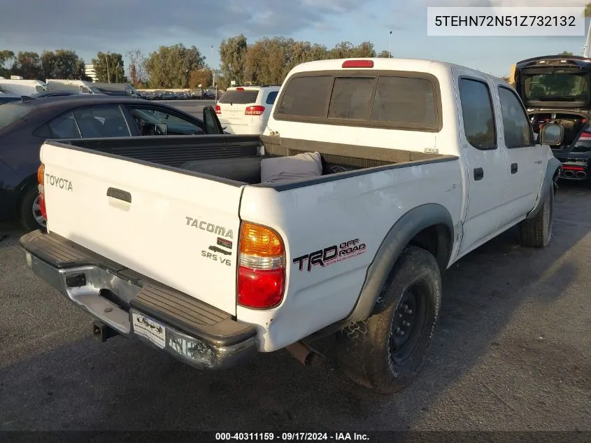 2001 Toyota Tacoma Base V6 VIN: 5TEHN72N51Z732132 Lot: 40311159