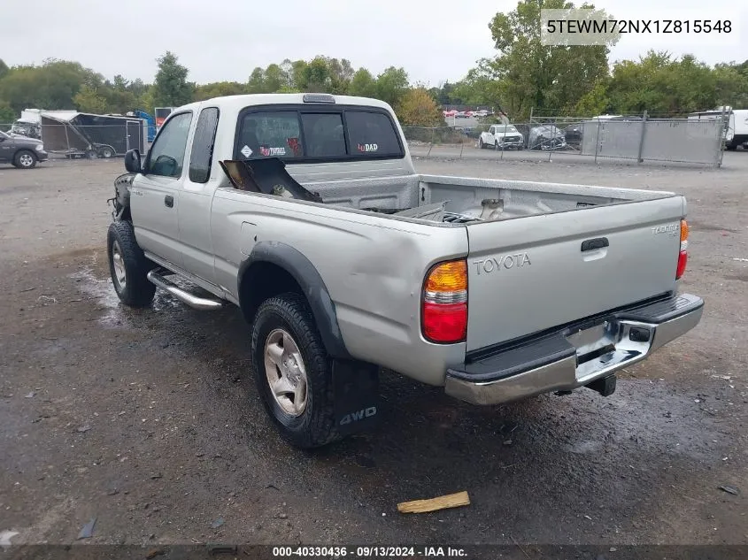 2001 Toyota Tacoma VIN: 5TEWM72NX1Z815548 Lot: 40330436