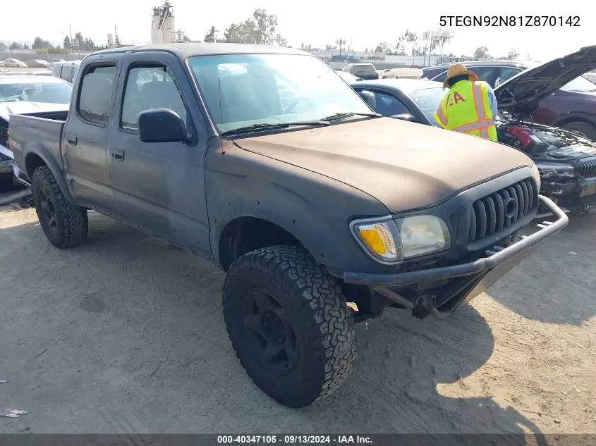 2001 Toyota Tacoma Prerunner V6 VIN: 5TEGN92N81Z870142 Lot: 40347105