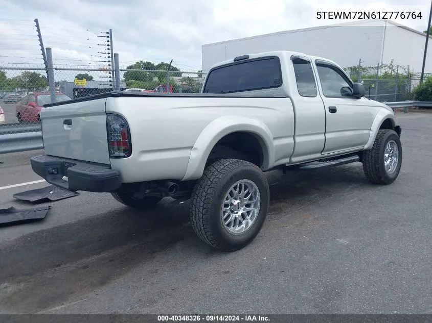 2001 Toyota Tacoma VIN: 5TEWM72N61Z776764 Lot: 40348326