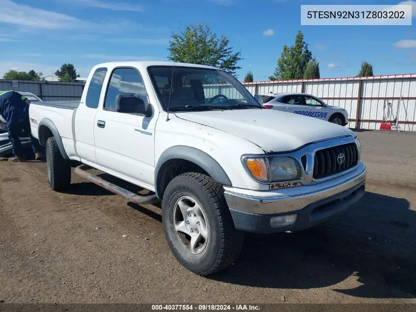 2001 Toyota Tacoma Xtracab Prerunner VIN: 5TESN92N31Z803202 Lot: 40377554