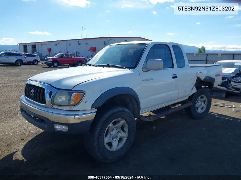 2001 Toyota Tacoma Xtracab Prerunner VIN: 5TESN92N31Z803202 Lot: 40377554