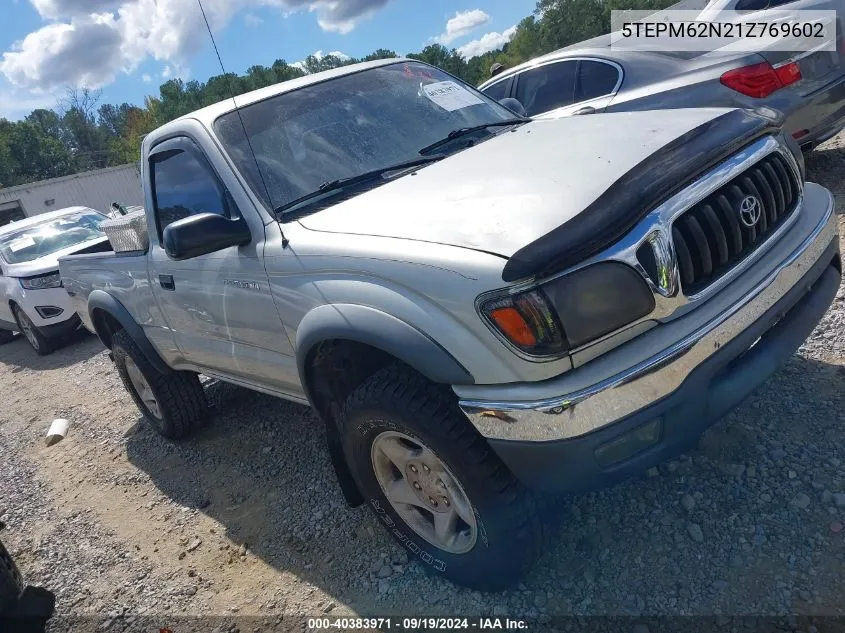 2001 Toyota Tacoma VIN: 5TEPM62N21Z769602 Lot: 40383971