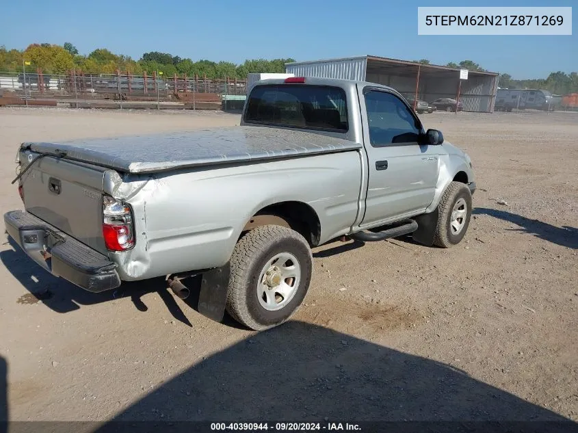 2001 Toyota Tacoma VIN: 5TEPM62N21Z871269 Lot: 40390944