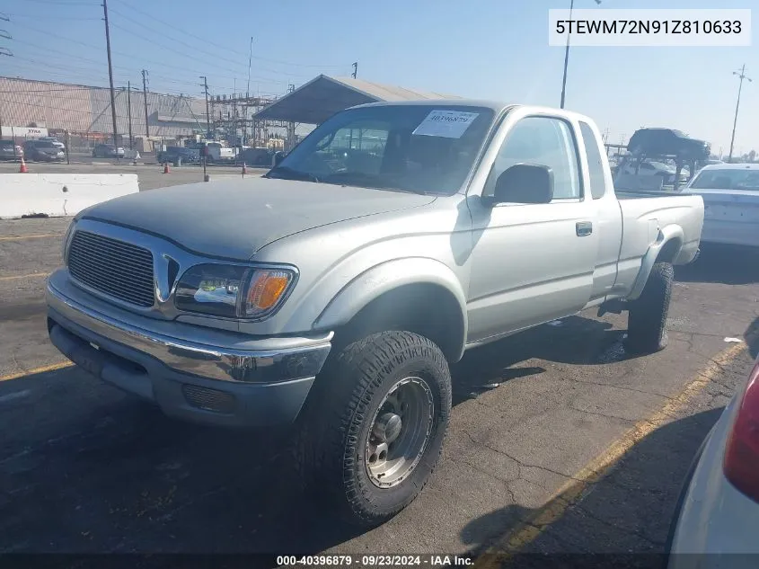 2001 Toyota Tacoma Xtracab VIN: 5TEWM72N91Z810633 Lot: 40396879