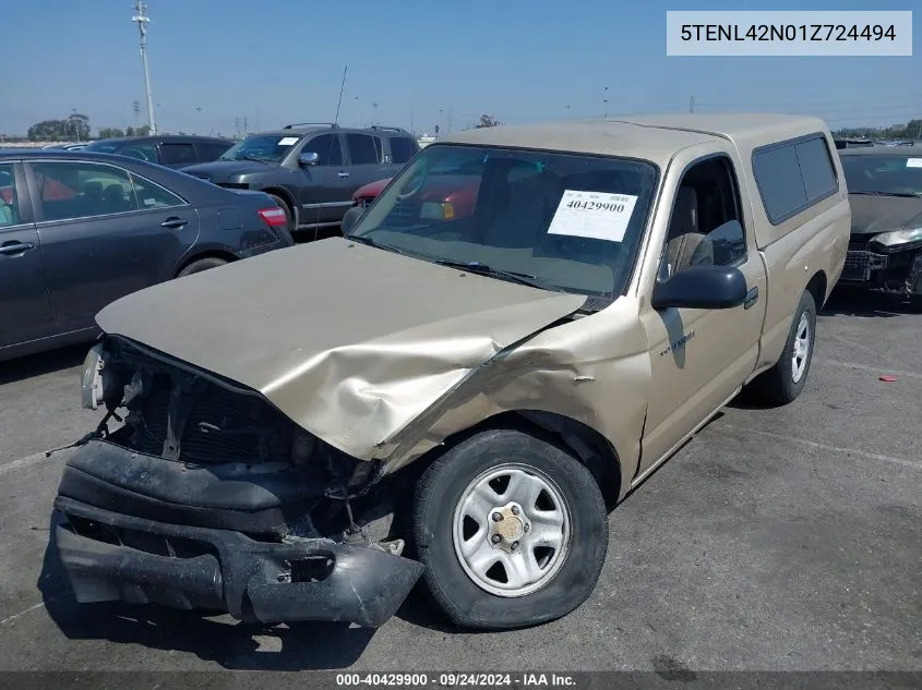 2001 Toyota Tacoma Base (M5) VIN: 5TENL42N01Z724494 Lot: 40429900