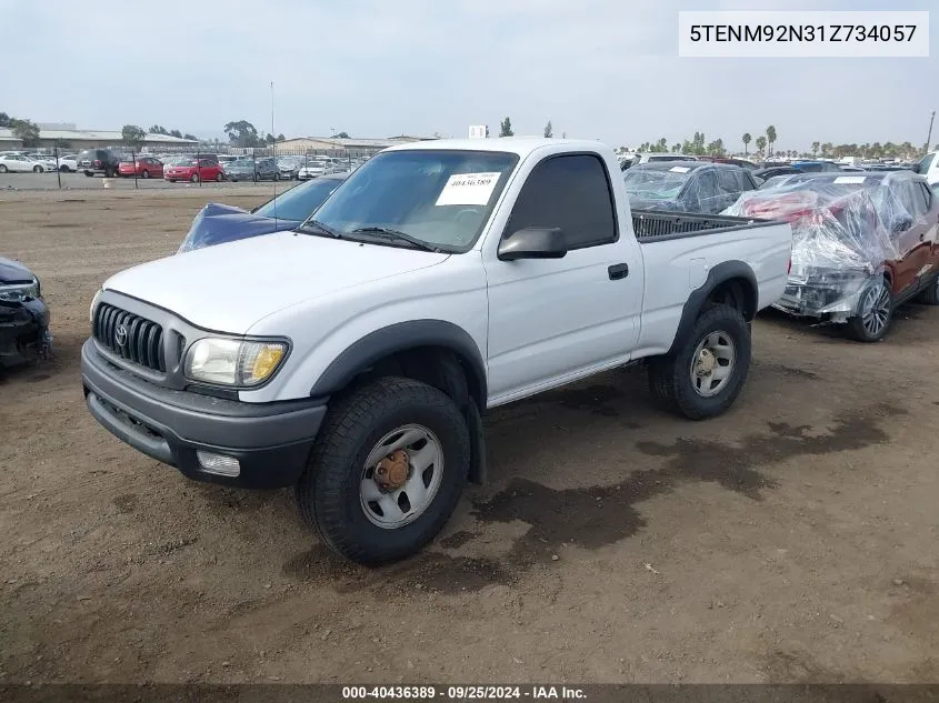 2001 Toyota Tacoma Prerunner VIN: 5TENM92N31Z734057 Lot: 40436389