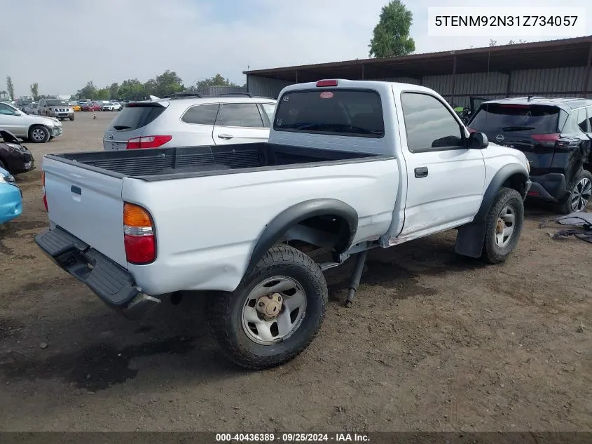 2001 Toyota Tacoma Prerunner VIN: 5TENM92N31Z734057 Lot: 40436389