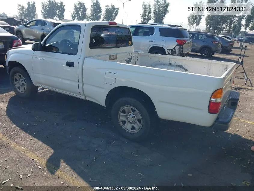 2001 Toyota Tacoma VIN: 5TENL42N51Z824333 Lot: 40463332