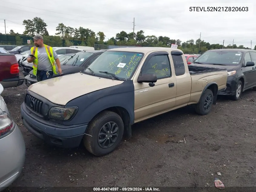 2001 Toyota Tacoma Base (A4) VIN: 5TEVL52N21Z820603 Lot: 40474597