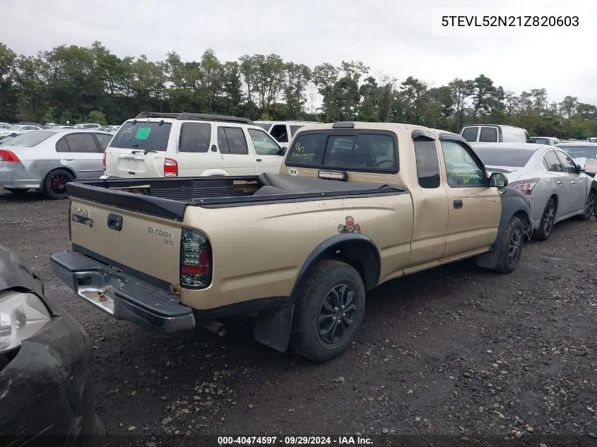 2001 Toyota Tacoma Base (A4) VIN: 5TEVL52N21Z820603 Lot: 40474597